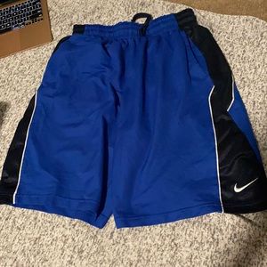 Medium, Dri-fit, blue and black athletic shorts